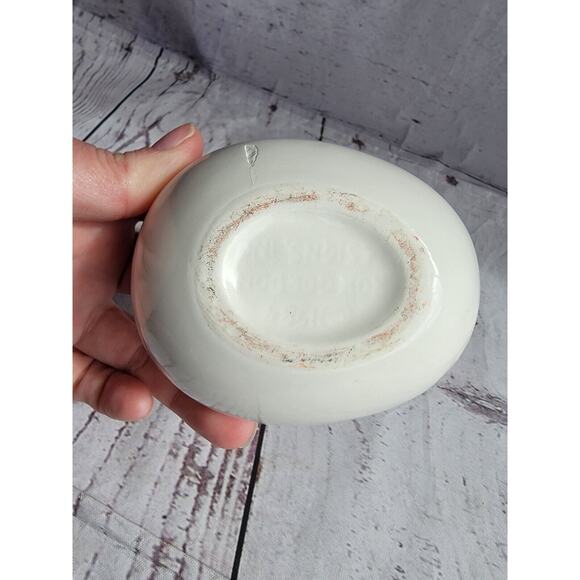 hatching duckling white ceramic trinket jar with heart ribbon READ - Picture 7 of 10